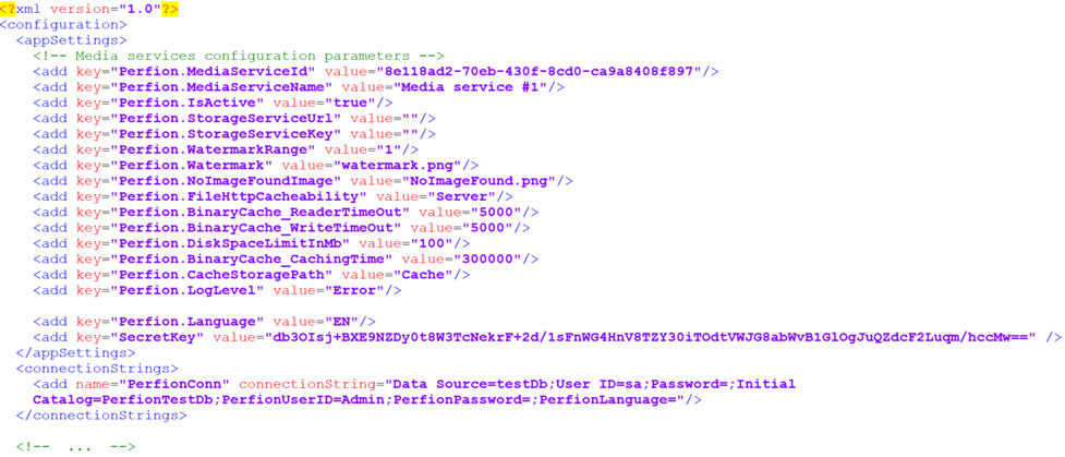 Figure 2. Web.Config file example