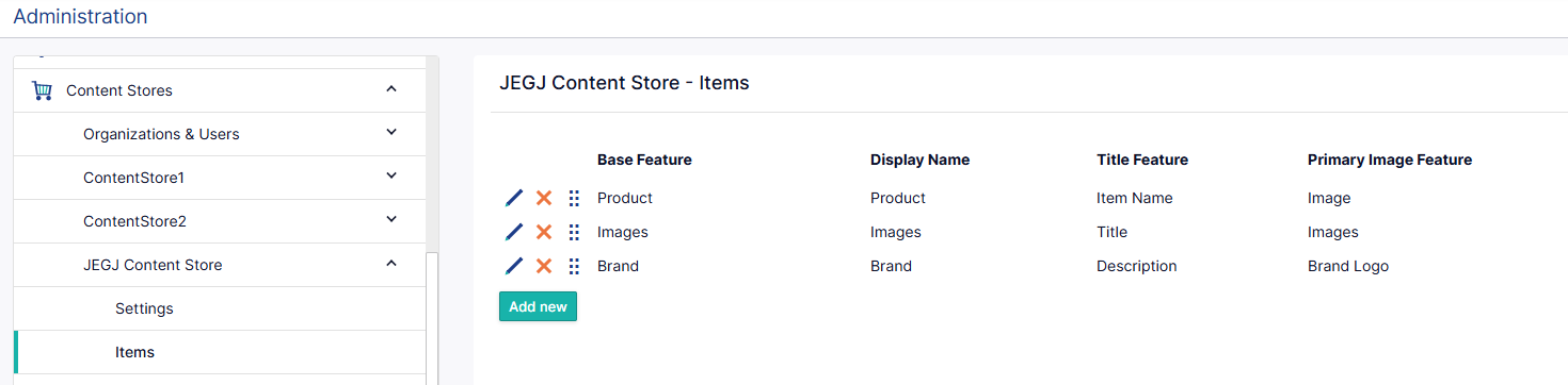 Perfion Content Store-items
