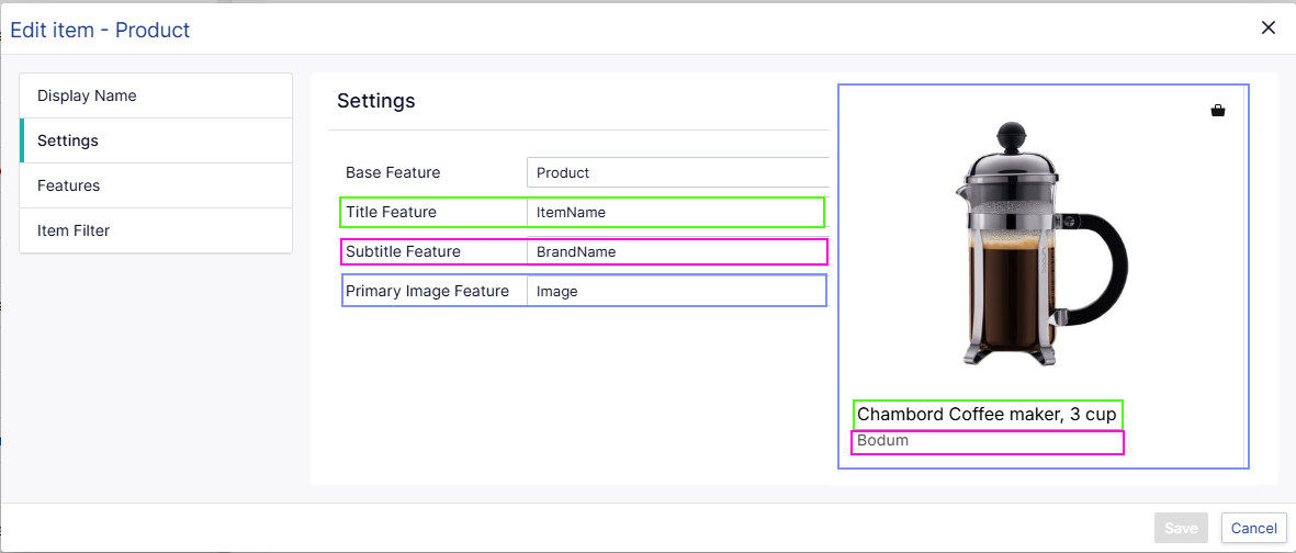 Perfion Content Store-items-settings