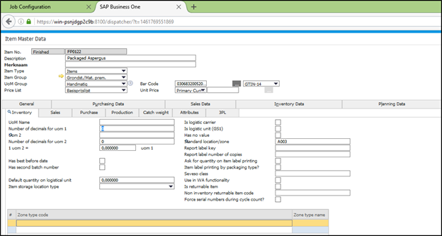 sap business one wms